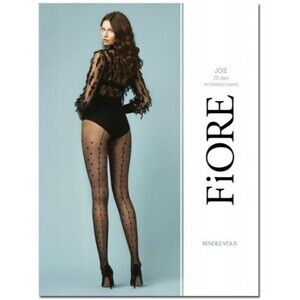 Fiore Black Polka Dot Tights Size Medium